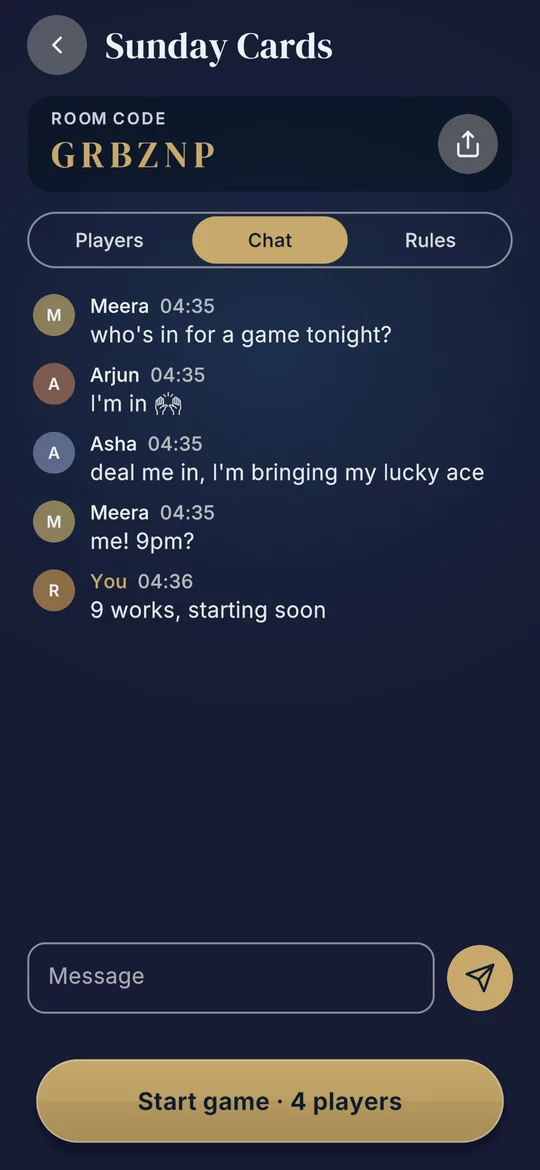 Friends room chat
